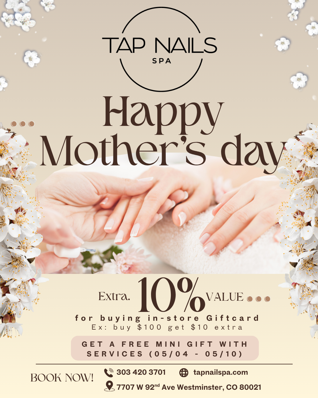 TAP Nails Spa Westminster logo
